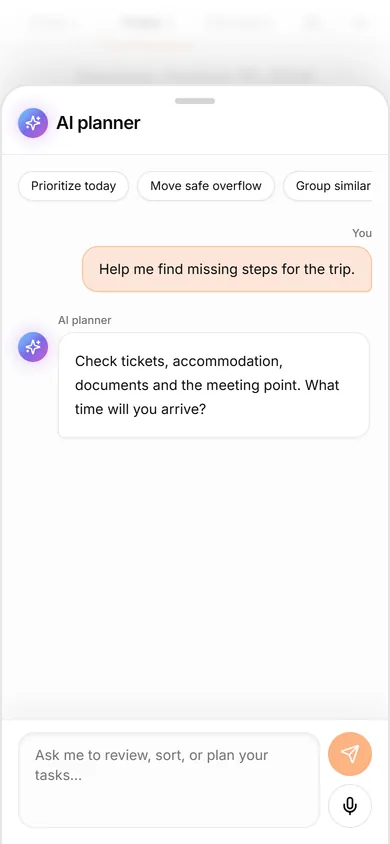 TasksNet AI assistant: Ask a bounded question