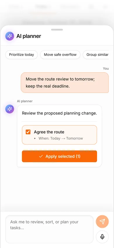 TasksNet AI assistant: Review the proposed changes