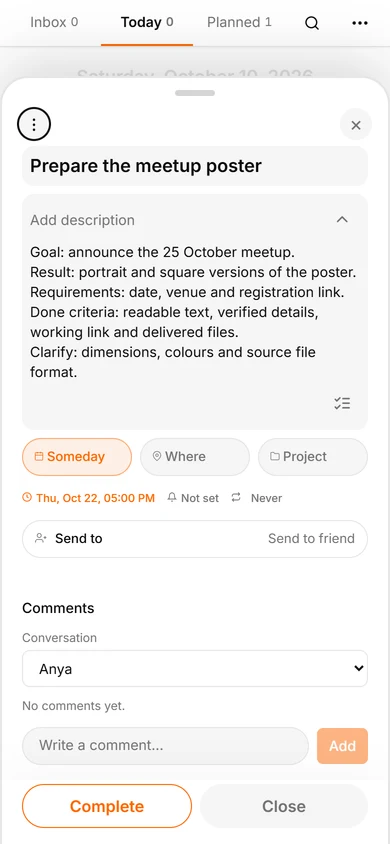 Ilya’s independent poster task has its own 22 October deadline