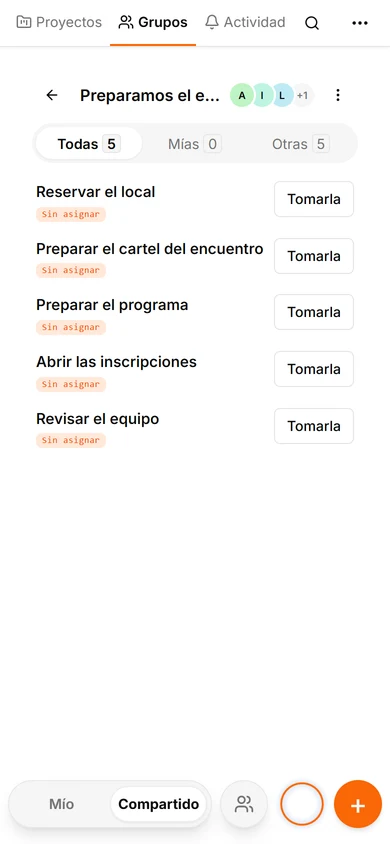 Cinco tareas confirmadas del encuentro en el grupo de TasksNet en español