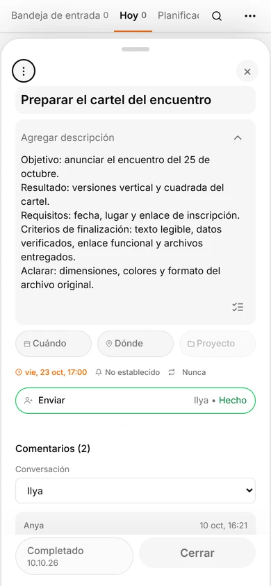 Anya completa su propia tarea después de revisar el trabajo de Ilya